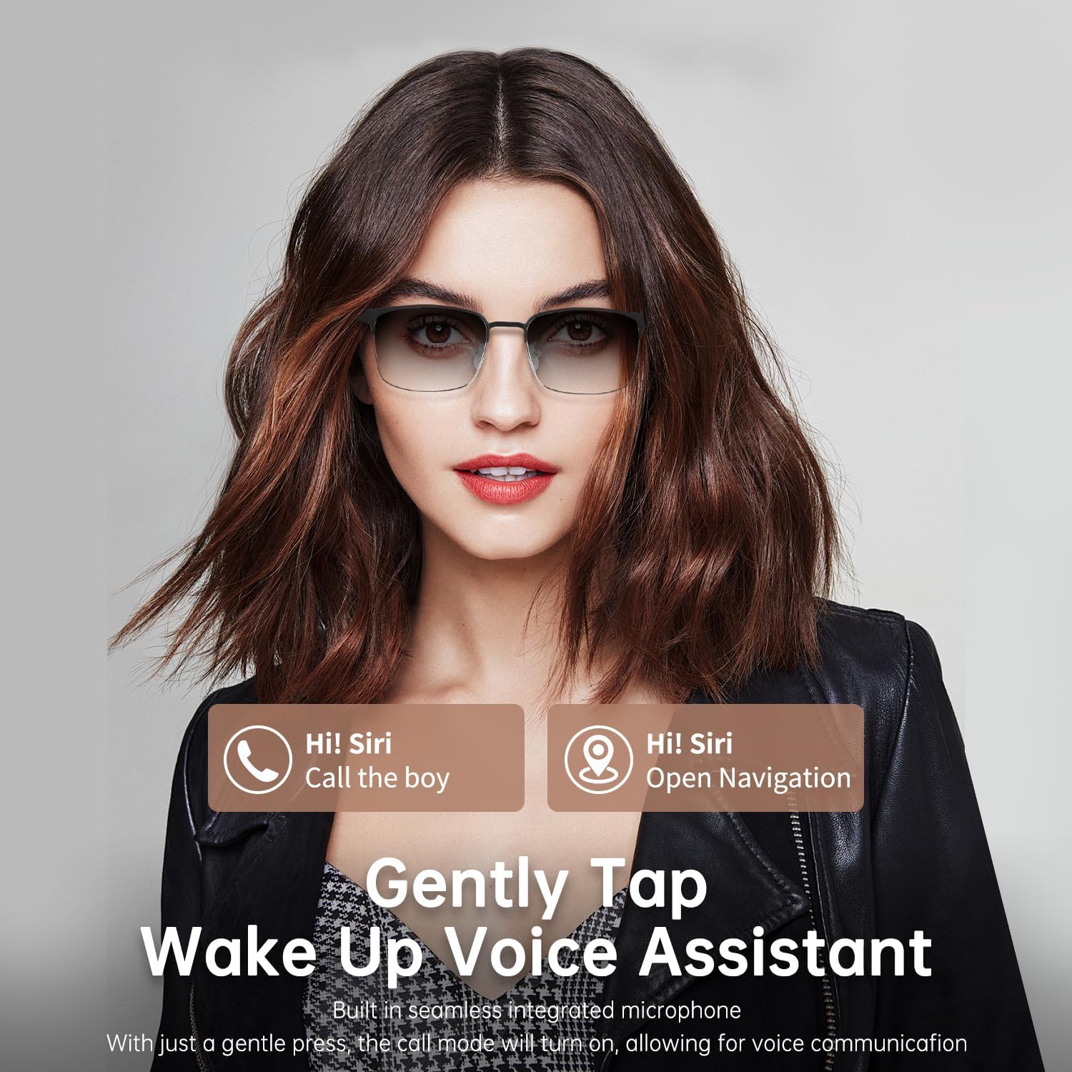 Bluetooth Audio Smart Glasses, Blue Light Glasses for Women Men, Remote Shooting, Open Ear Sound Mic & Speakers, Magnetic Charging, Color-Changing Polarized Sunglasses Lenses, Voice Assistant(GS06S) - Image 3