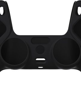 eXtremeRate PlayVital Samurai Edition Black Anti-Slip Controller Silicone Skin for ps5, Ergonomic Soft Rubber Protective Case for ps5 Controller with Black Thumb Stick Caps